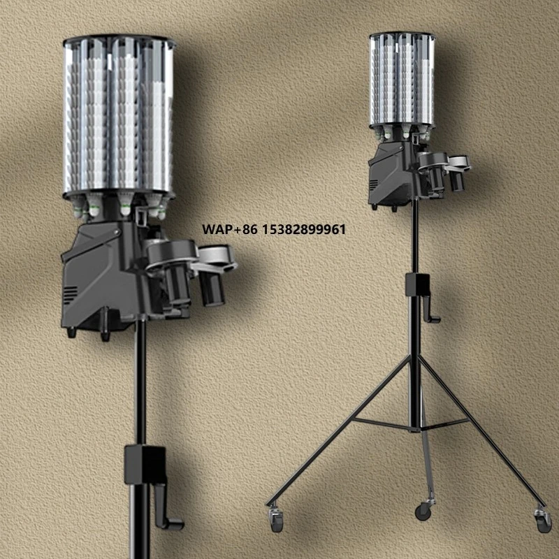 Feeder Machine Badminton - PUSUN PB-6001プロバドミントンシャトルコックフィーダートレーニングマシン、角度と速度調整可能、180個以上のシャトルコック、4～6時間のバッテリー寿命、スキル向上に最適