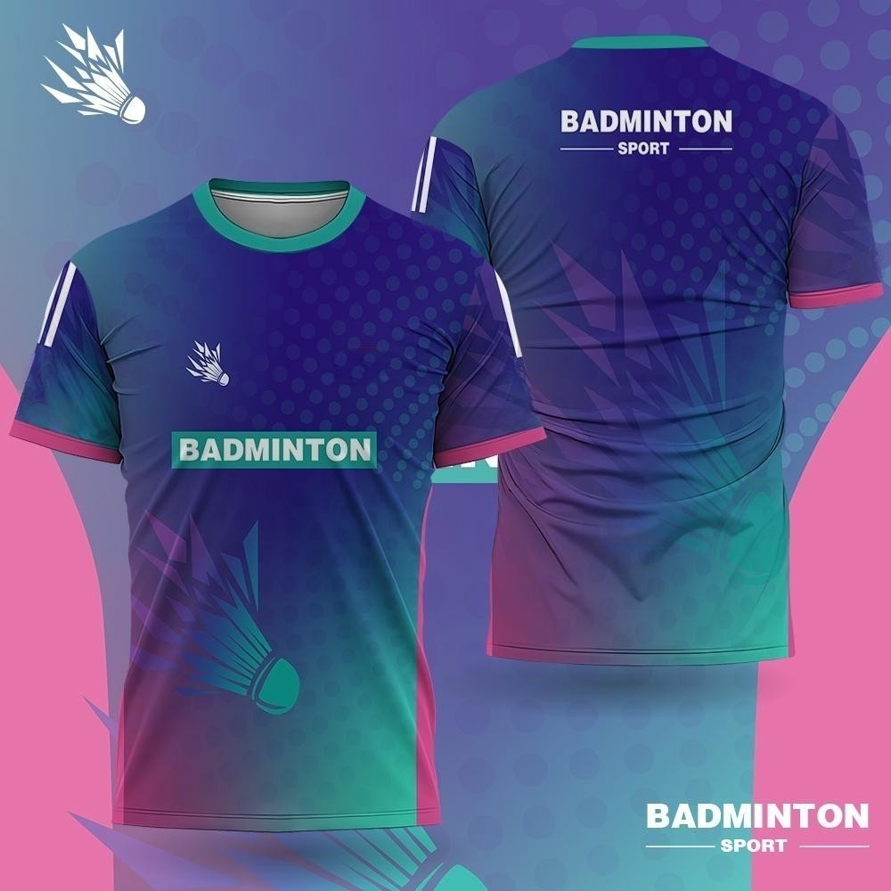 Badminton Outfit - メンズバドミントンウェア グラデーション 3D プリント バドミントン Tシャツ