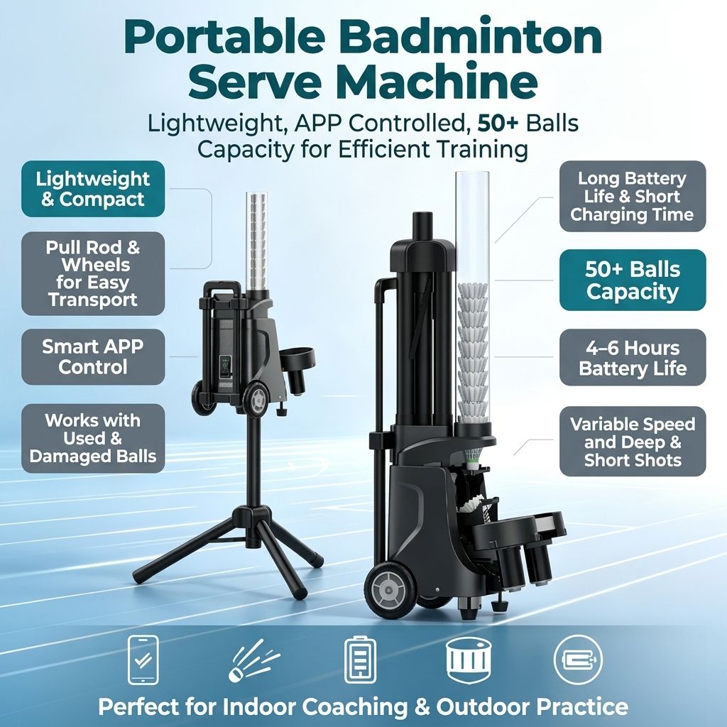 Feeder Machine Badminton - JMZ バドミントンボールフィーダー 自動シャトルコックランチャー 初心者とプロ向け ポータブルトレーニングマシン