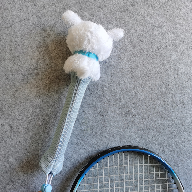 白犬バドミントンラケットハンドルカバーぬいぐるみグリッププロ - Badminton Anime のレビューと価格