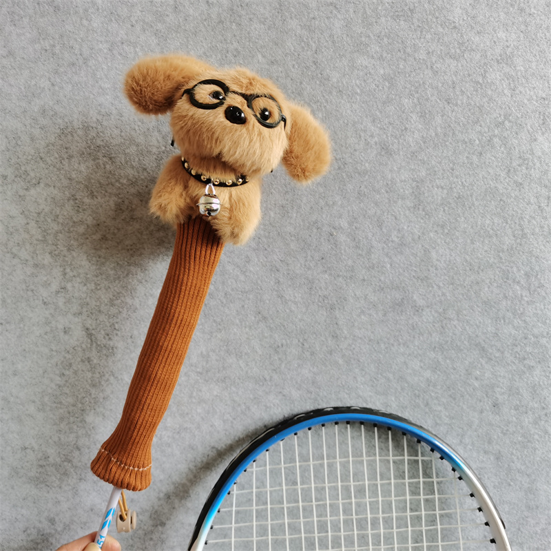 白犬バドミントンラケットハンドルカバーぬいぐるみグリッププロ - Badminton Anime のレビューと価格