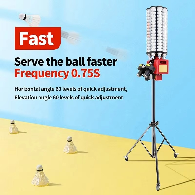 ポータブル自動バドミントンシャトルコックサーブマシン、調整可 - Feeder Machine Badminton のレビューと価格