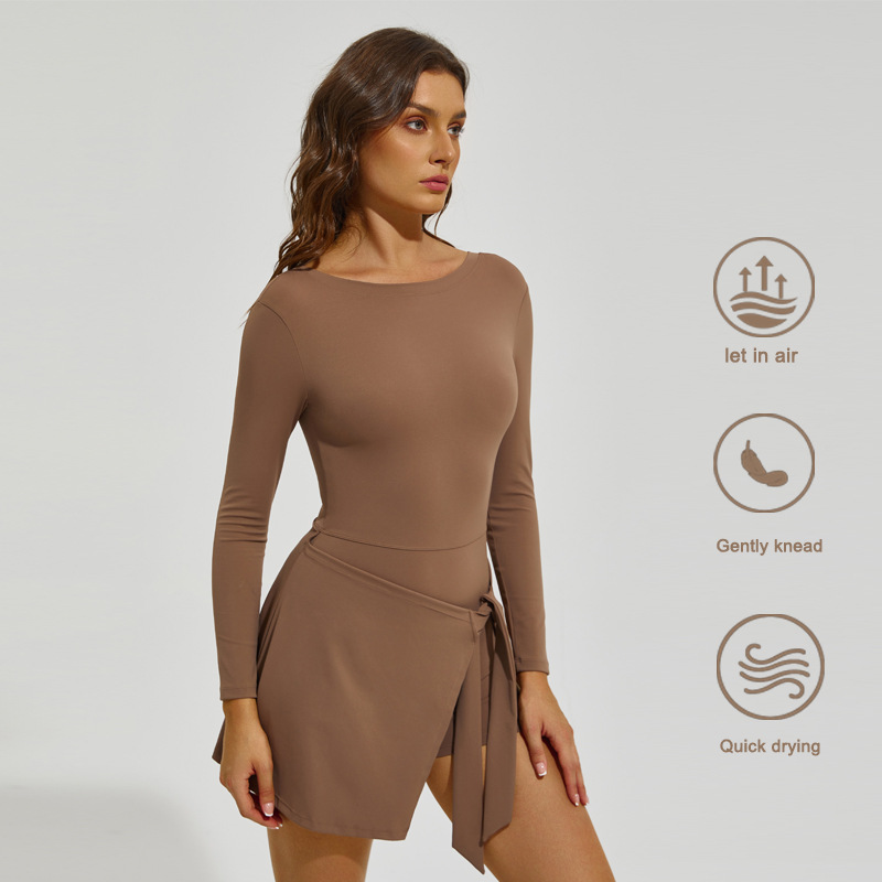 レディース長袖テニススカートセット（内蔵ショーツ付き、透け防 - Badminton Outfit のレビューと価格