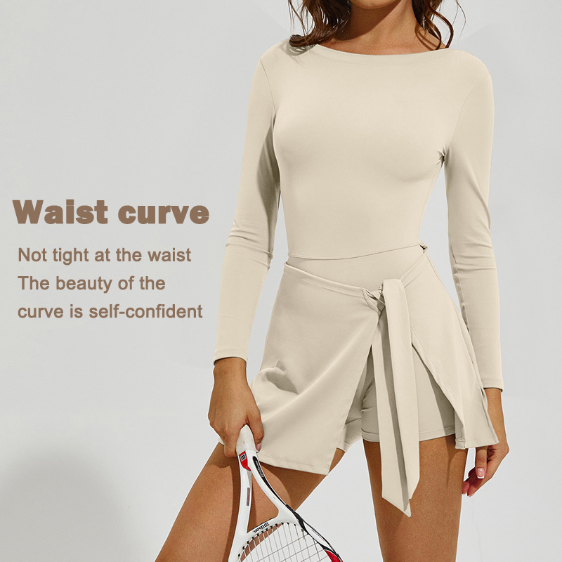 レディース長袖テニススカートセット（内蔵ショーツ付き、透け防 - Badminton Outfit のレビューと価格