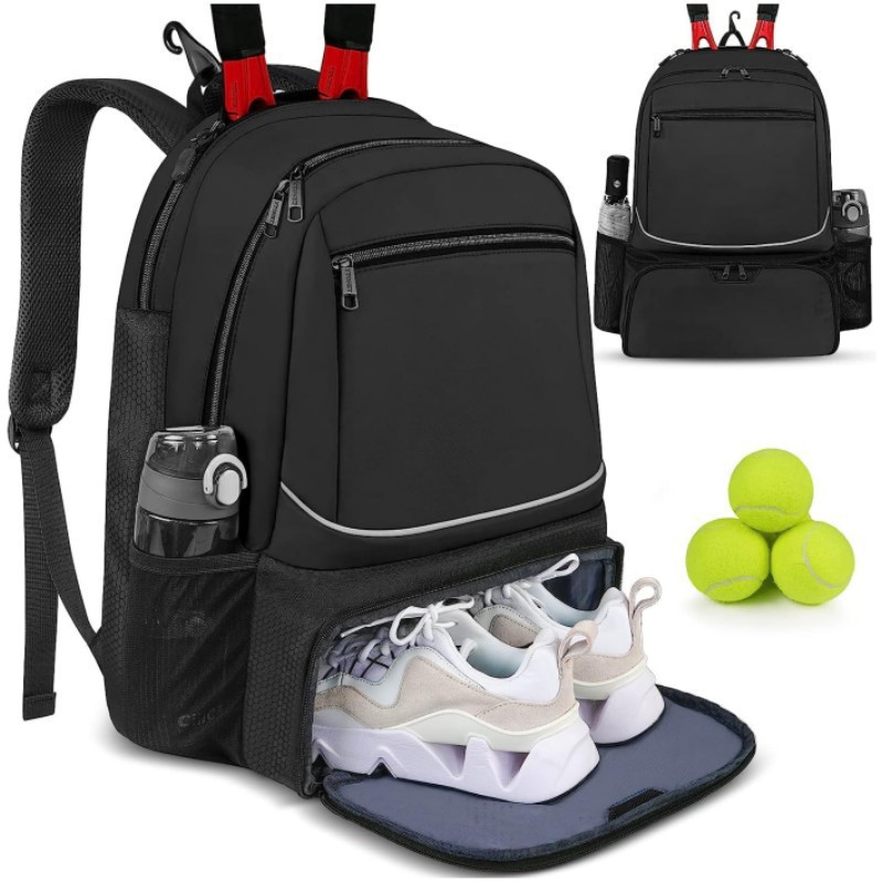 大容量テニスバックパックスポーツラケットパックは1〜2本のテ - Badminton Rules のレビューと価格