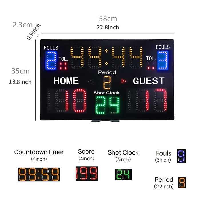 ポータブルワイヤレスリモートコンソールコントロールLEDデジ - Scoreboard Digital のレビューと価格