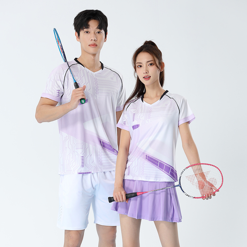 女性ツーピースバドミントンセット卓球シャツ通気性男性テニス衣 - Badminton Outfit のレビューと価格