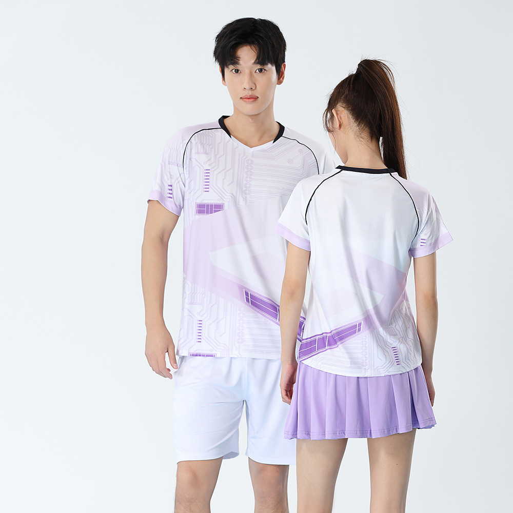 女性ツーピースバドミントンセット卓球シャツ通気性男性テニス衣 - Badminton Outfit のレビューと価格